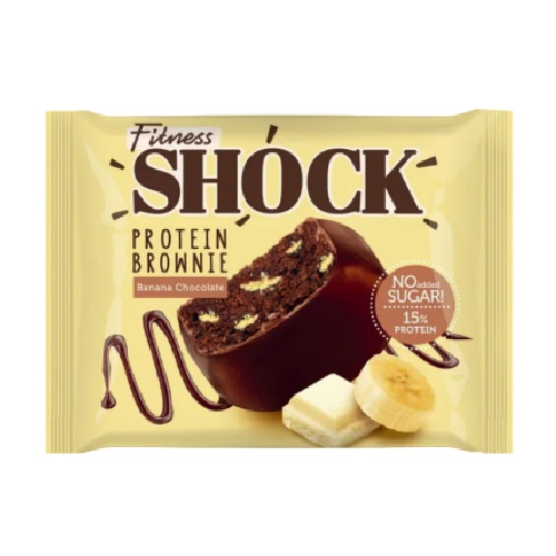 FitnesShock брауни банановый в молочной глазури, 50 гр